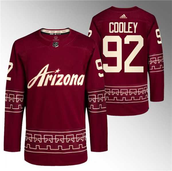Mens Arizona Coyotes #92 Logan Cooley Garnet Alternate Pro Jersey Dzhi->arizona coyotes->NHL Jersey